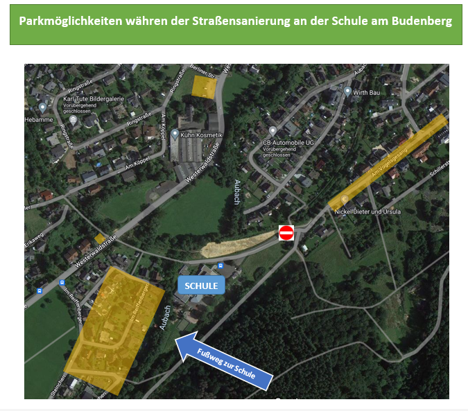 Parkmöglichkeiten während der Straßensanierung